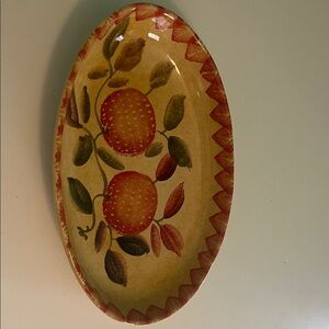 Decorative Oval Platter with Fruit Design
